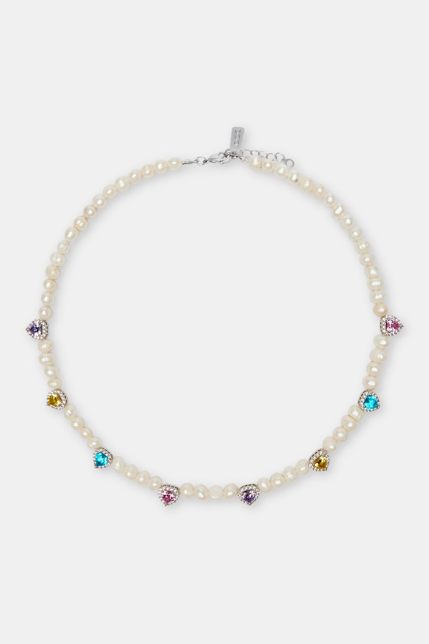 Freshwater Pearl Heart Gemstone Necklace - 6mm